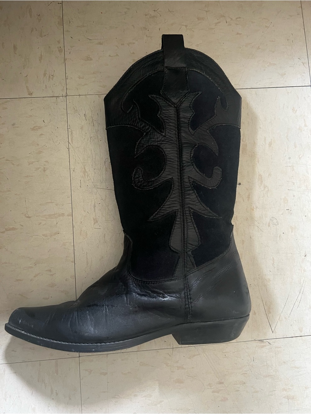 Men's Black Western Cowboy Boots - Classic Leather & Suede